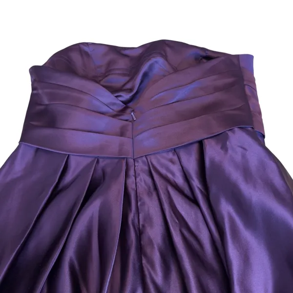 Bill Levkoff Purple Satin Strapless Sweetheart Dress Size 10 Formal Wedding EUC - Image 16