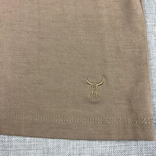 RUDSAK Canadian Heritage Tank Dress Womens L Brown Racerback Stretch Bull Logo - Image 3