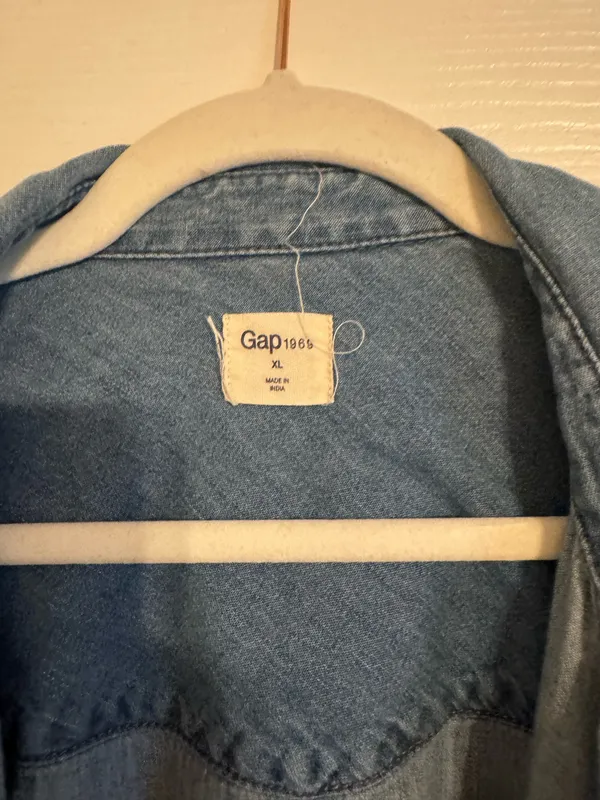 EUC Gap 100% Cotton Western Denim Button Down Dress - Image 5