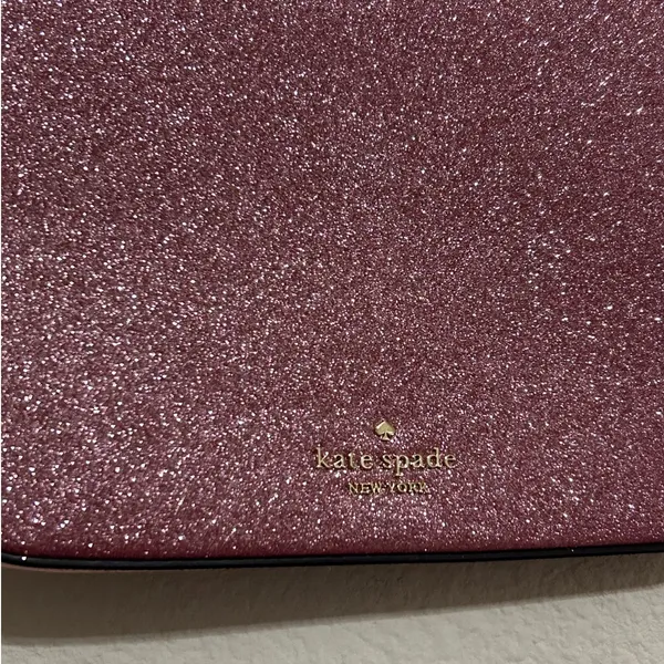 NEW Kate Spade Purse Glimmer Glitter Shoulder Bag Pink Sparkly Gold Chain Whimsy - Image 2