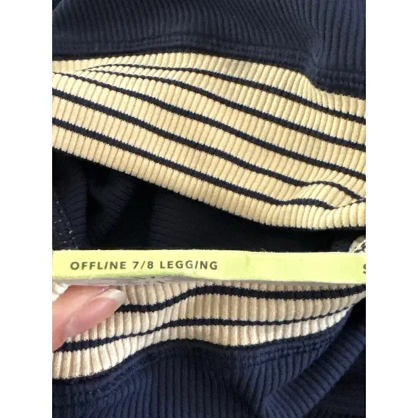 Offline By Aerie 7/8 Hi Rise Navy Blue‎ Ribbed Legging SMALL NWT - Image 8