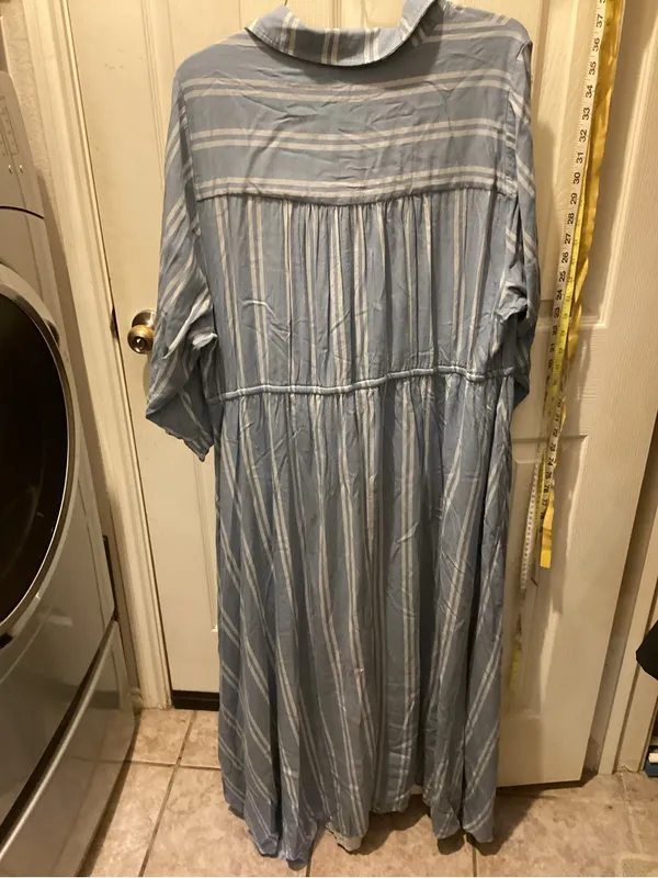 torrid Light Blue & White Striped Button-Front Maxi Dress - Image 6
