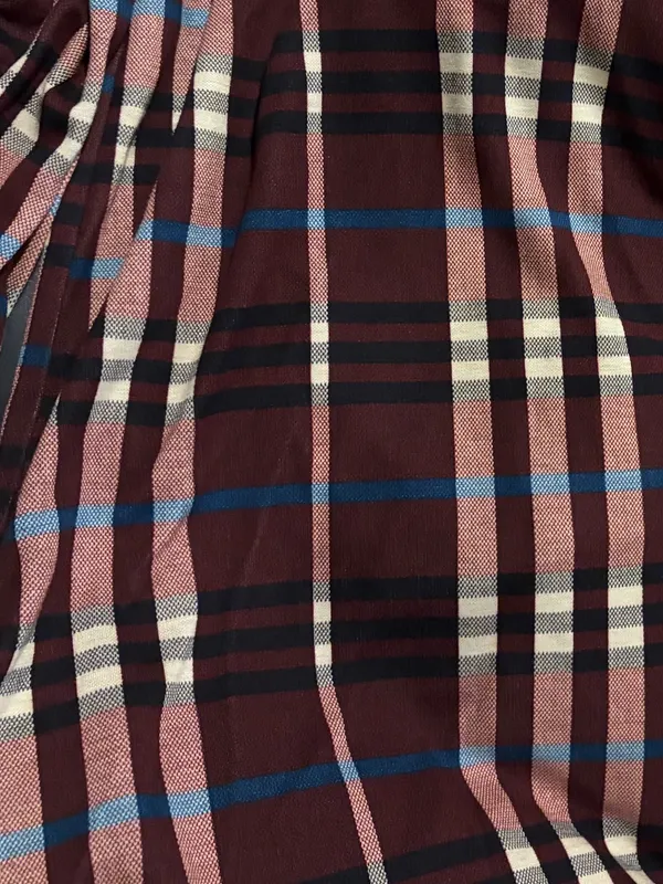 Cirana Plaid Shirt Mini Dress in Maroon Size Small New - Image 3