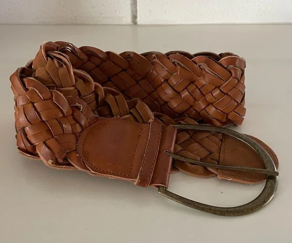 70s Brown Braided Belt - Image 3