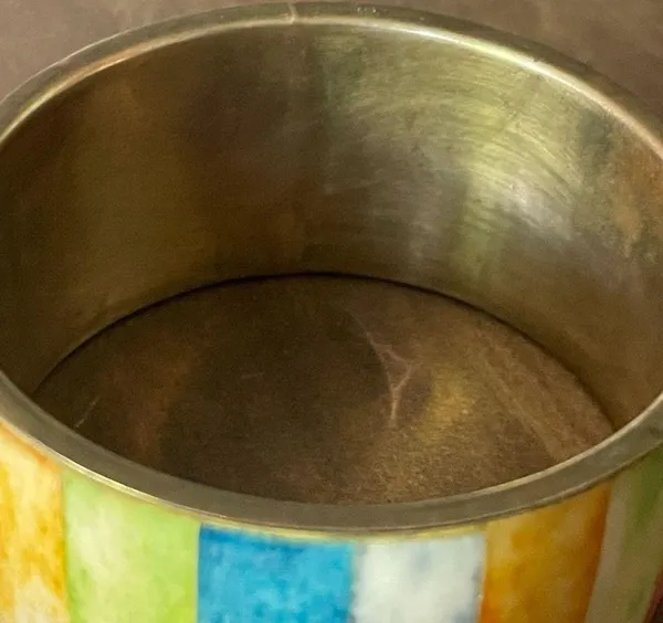 Vintage colorful boho thick brass bangle bracelet - Image 3