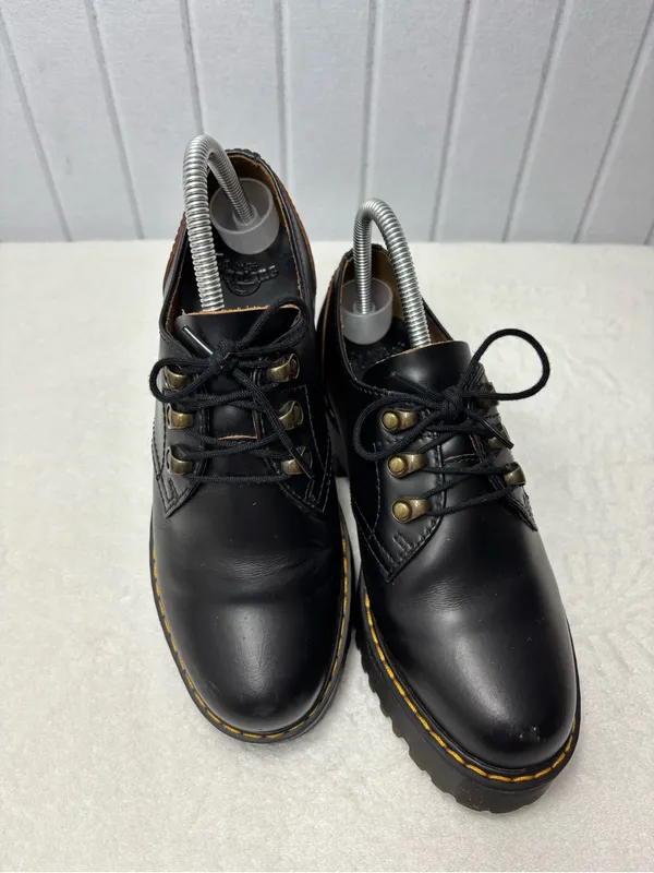 Dr. Martens Leona Lo Black Platform Heeled‎ Oxford Shoes Womens size 7 - Image 10