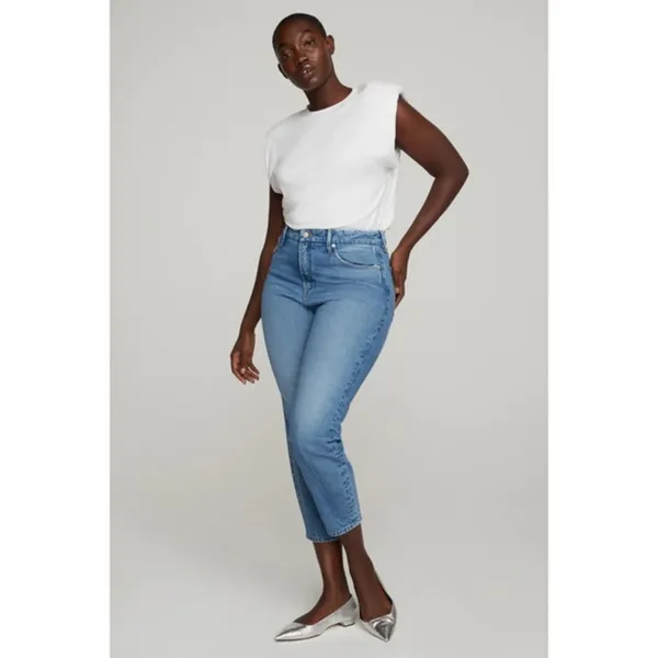 Good American Good Mom Jeans 6/28 High Rise Tapered Leg - Image 4