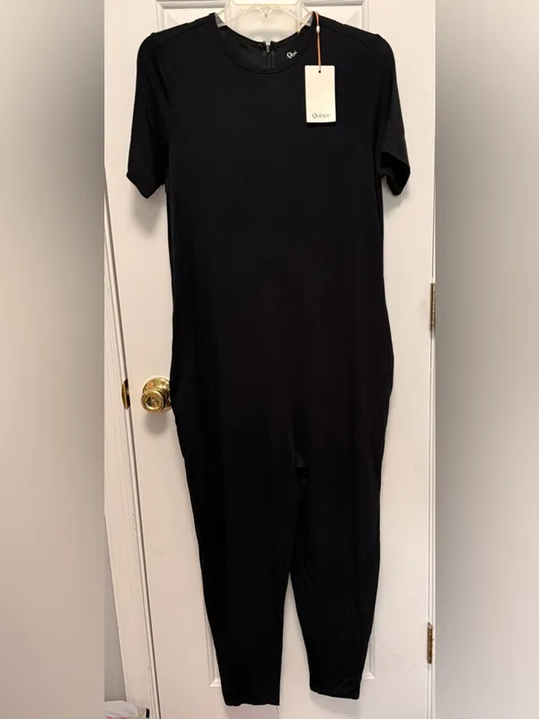 NWT‎ Quince Black Jersey Bamboo Maternity Everyday Jumpsuit S - Image 4