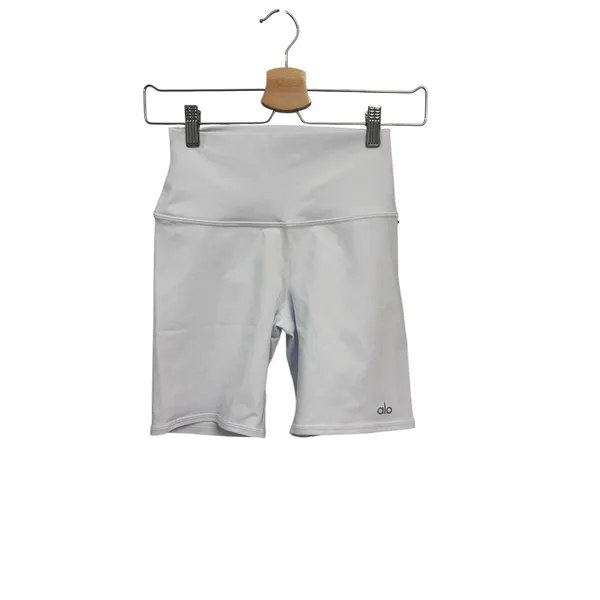 Alo Yoga 7" High-Waist Biker Short White Major Moves XS NWT Authentic - Image 5