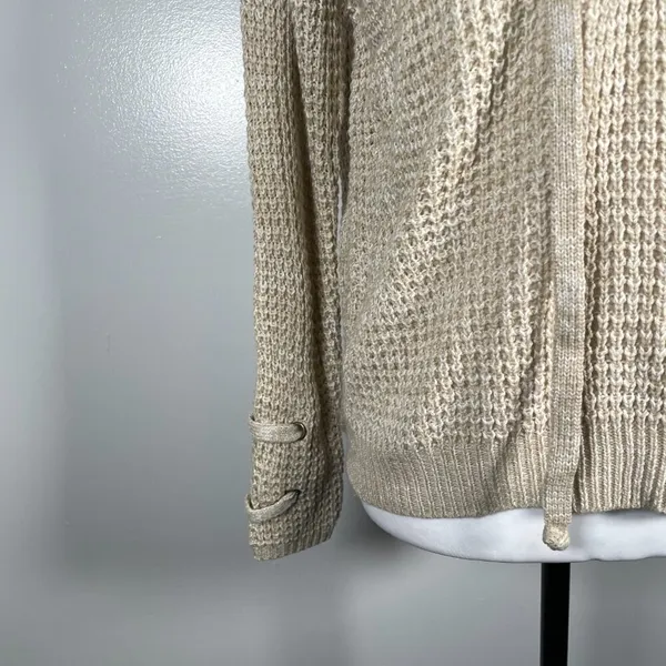 🎈🎈🎈3 for 12$🎈🎈🎈It's Our Time Lace Tie Waffle Knit Long Sleeve Pullover Sweater - Image 5