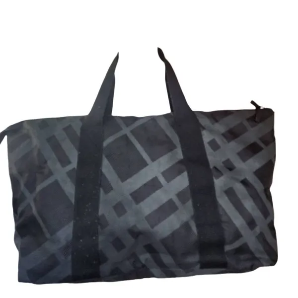 Burberry Fragrances Gray & Black Duffle Tote Weekender Bag - Image 2