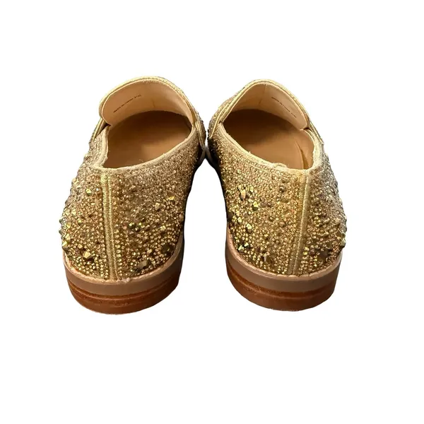 Betsey Johnson ARON Gold Rhinestone Penny‎ Loafers Glass Crystal Shoes 5M Girl - Image 2