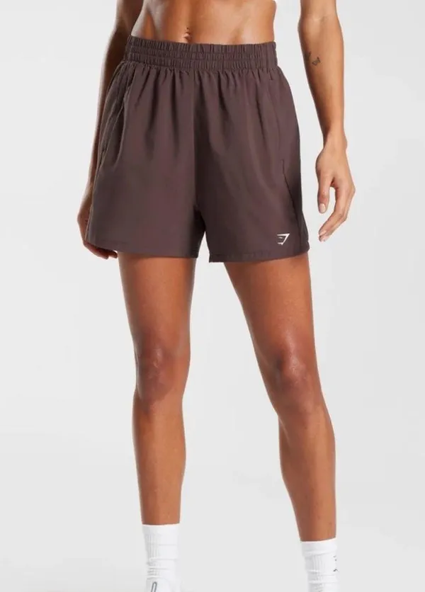 Gymshark Woven Pocket Shorts Chocolate Brown Workout Athleisure Women's Size S - Image 5