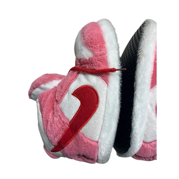 Sneaker Slippers High Top Plush Pink White Comfycore - Image 11