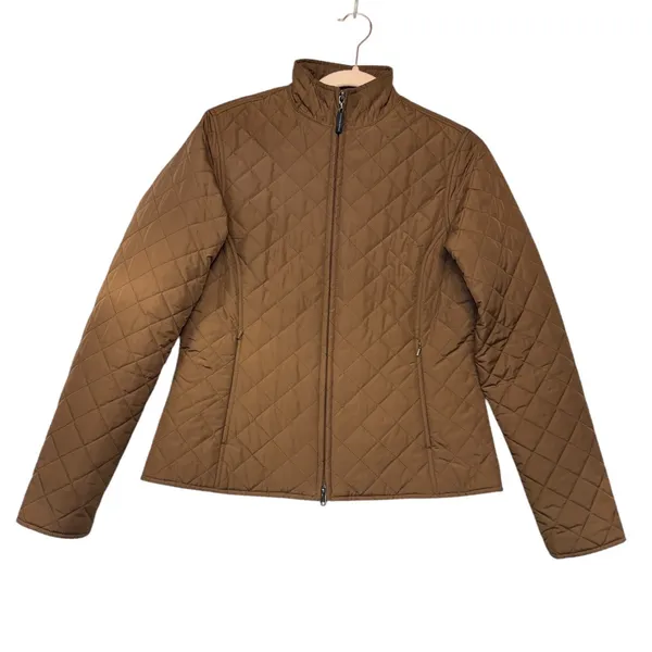 Cutter & Buck Womens‎ Brown Quilted Full Zip Mock Neck Jacket Small Lightweight - Image 2