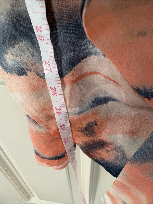 Selfie Leslie Bebe Satin Cowl Neck Wrap Dress Watercolor Print Multi Size Small - Image 7