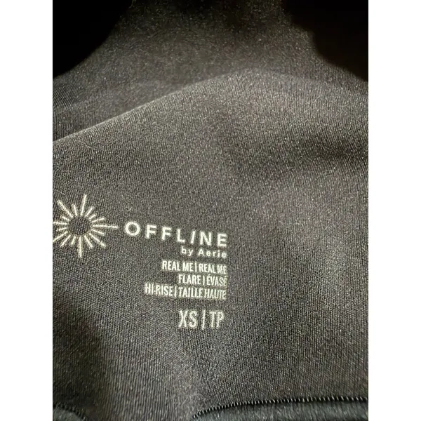 OFFLINE by Aerie Real Me High‎ Rise Flare Leggings Black XS - Image 5