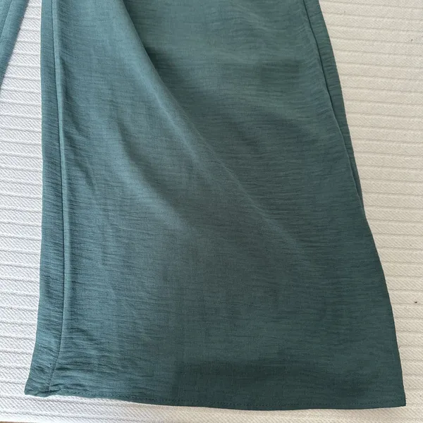 Honeyme Women’s Medium Green Wide Leg Jumpsuit Long Sleeve Elastic Waist Boho - Image 13