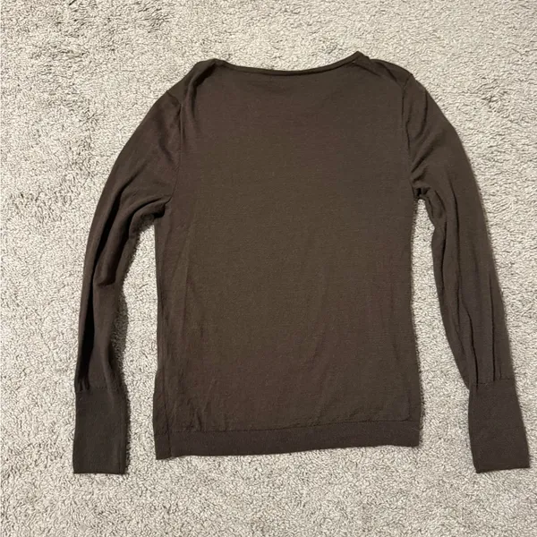J. Crew Dark Brown Women's Crew Neck Sweater Small - Image 2
