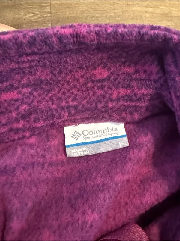 Columbia Women's Magenta Purple Full-Zip Teddy Fleece Jacket - Image 4