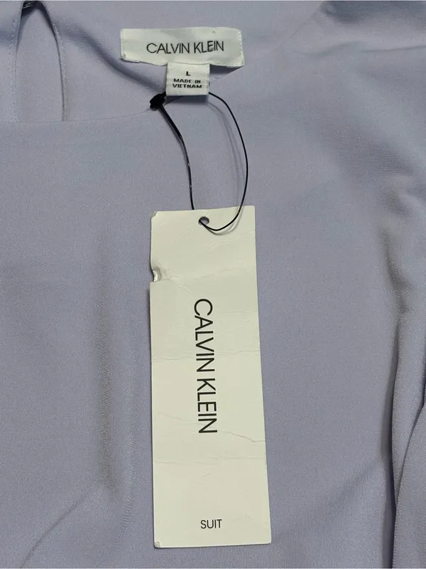Calvin Klein Lilac Puff Sleeve Short Sleeve Top NWT size Large - Image 6