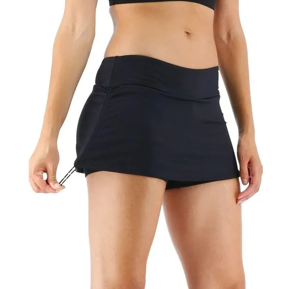 TYR Womens Durafast Elite Solid Della Skort Adjustable Ties UPF 50+ Black M/8 - Image 4