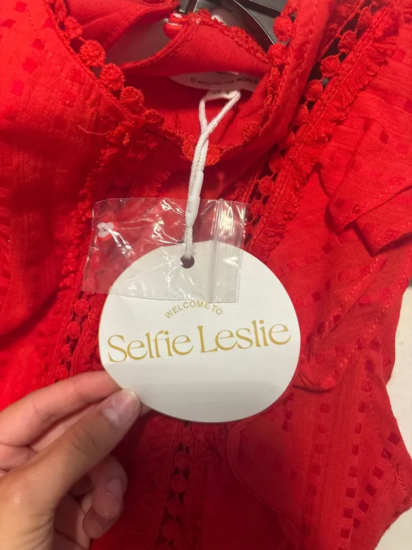 Red Selfie Leslie Ruffle Dress - Image 3