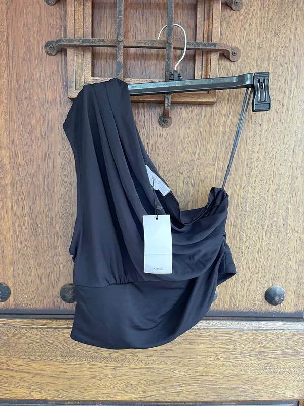 Mango One Shoulder Crop Top Size M - Image 4