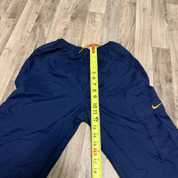 Vintage Nike Retro Navy Blue Baggy Cargo Windbreaker Track Joggers Small - Image 4