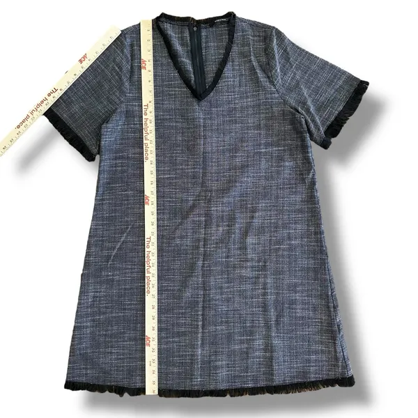 Doe & Rae Tweed‎ Shift Dress Black Gray L NWT Workwear Parisian Chic Capsule - Image 5