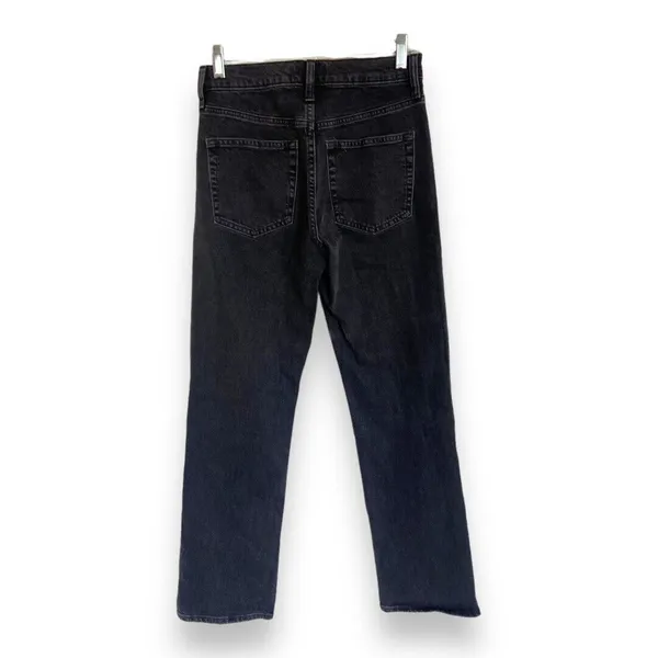 Gap Womens Jeans Sz 0 25R High Rise‎ Straight Black Denim - Image 2
