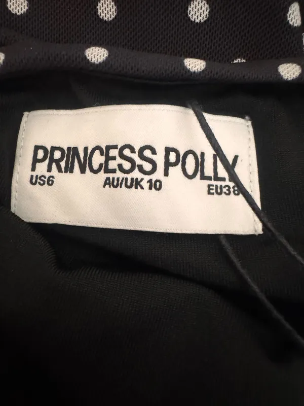 Princess Polly Black and White Polka Dot Halter Mini Dress NWT - Image 5