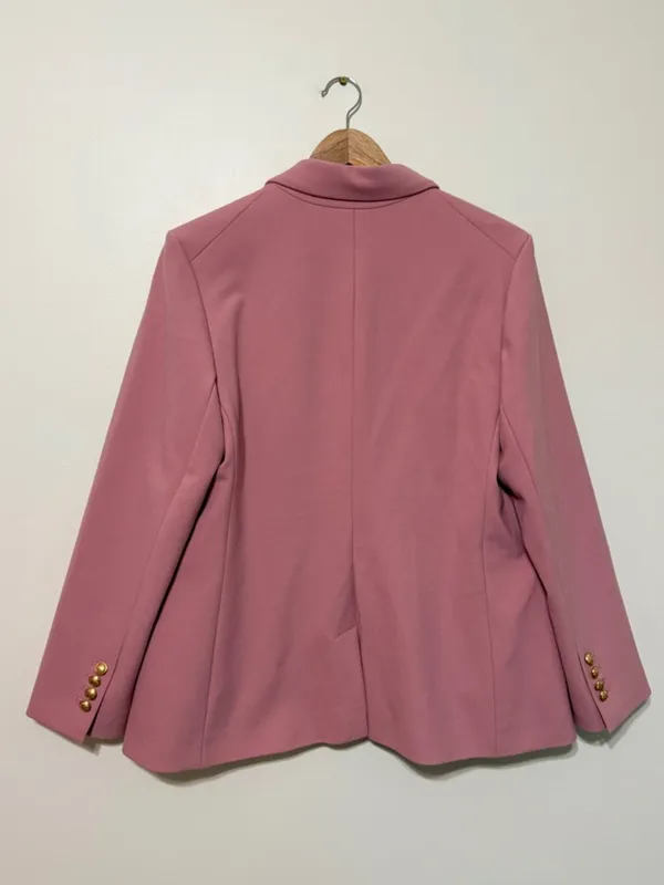 NEW Express Pink Double Breasted Gold Button Blazer Size 14 Jacket NWT Stretch - Image 6