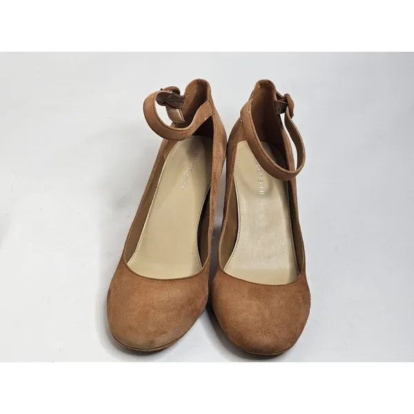 Marc Fisher‎ Tan Maryjane Platform Suede Block Heels Ankle Strap Womens Size 9.5 - Image 3