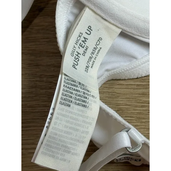 EUC Abercrombie Gilly Hicks White PUSH 'EM UP T-Shirt Contour Demi UW Bra sz 32B - Image 3