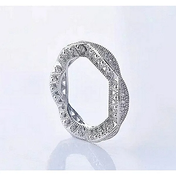 Women's‎ Gold-Plated-925 Eternity Simulated Diamond Engagement Band Ring … - Image 10
