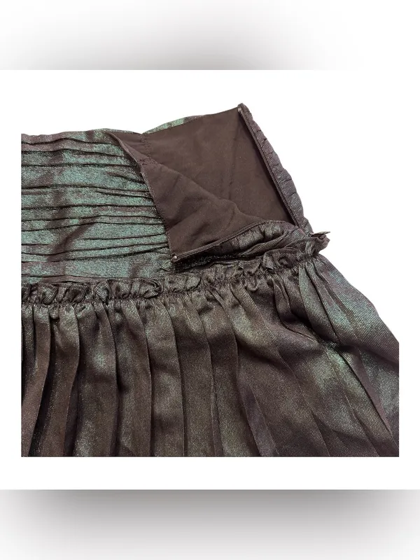 ANTHROPOLOGIE CURRENT AIR Women’s Black Opal Iridescent Pleated Skirt Size M - Image 6