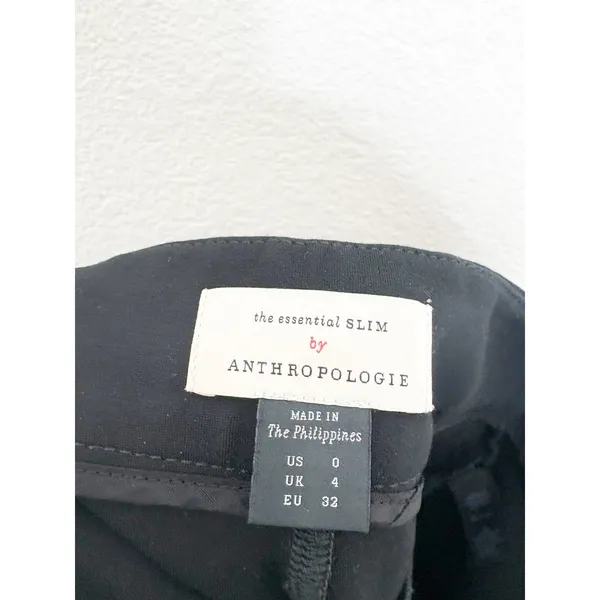 Anthropologie The Essential Slim Ankle Zip Pant Black Women's Size 0 Minimalist - Image 6