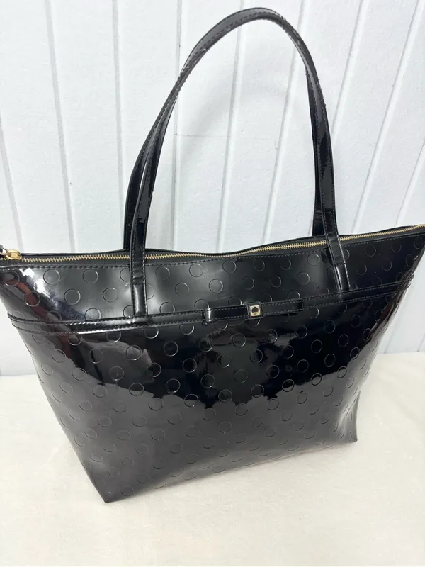 Kate Spade Patent Leather Black Polka Dot Large Tote‎ - Image 2