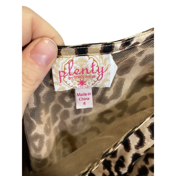 Plenty By Tracy Reese Leopard‎ Print One-Shoulder Top Size 4 - Image 3