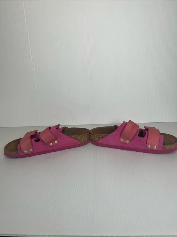 Birkenstock Uji Nubuck Suede Fuschia Tulip Womens Size 36 Slide Sandals Pink - Image 2