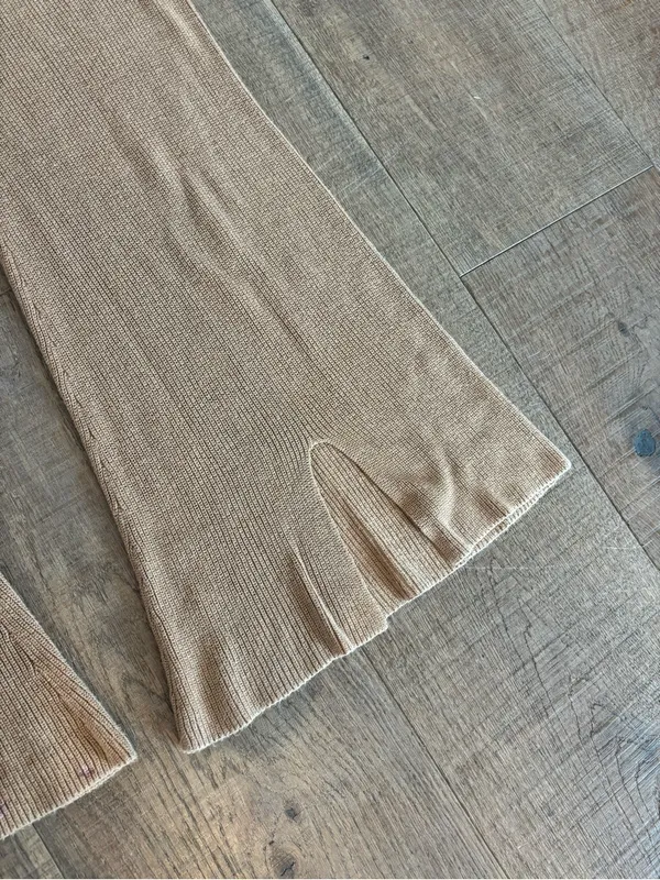 callahan beige ribbed novah slit flare casual pants - Image 4