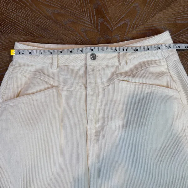 Petal & Pup Kellen Front Slit Corduroy Maxi Skirt‎ Cream Size Medium - Image 8