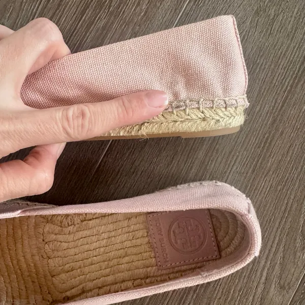 Tory Burch Weston Espadrilles Canvas Flat Seashell Pink Resort Summer Women Sz 7 - Image 11