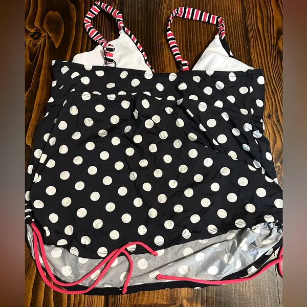 Maurices Black and White Polka Dot swimsuit top - Image 2