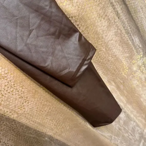 Aerie OFFLINE Chocolate Brown Faux Leather Real Luxe Leggings Large NWT‎ - Image 6