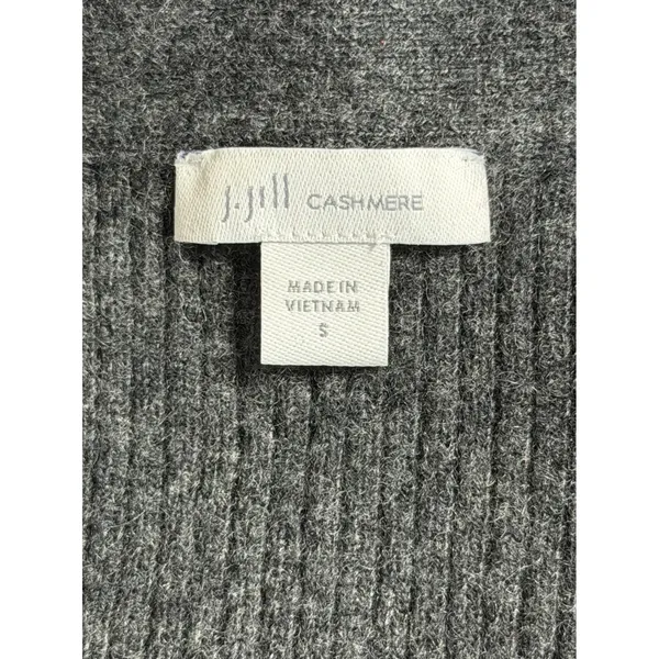 J.Jill Cashmere Cardigan Sweater Womens Small Charcoal Gray Open Front Longline - Image 3