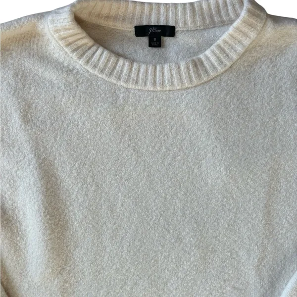 J. Crew Crewneck Sweater Sz S Super Soft Oversized Pullover Wool Alpaca Cream - Image 4