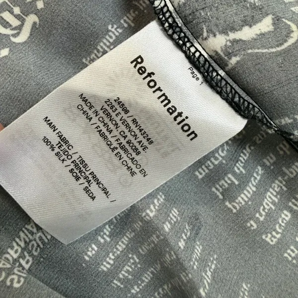Reformation Black White Silk Newspaper Print Mini‎ Skirt The Best of Times XXS - Image 4