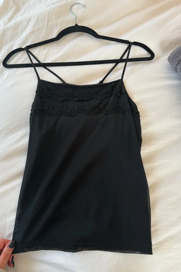 The Limited Black Beaded Spaghetti Strap Camisole  - Image 7